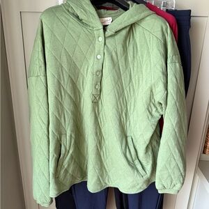 NWOT Universal Thread Quilted Quilted Hoodie Green
